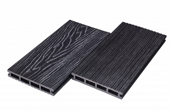 Террасная доска из ДПК Altay Decking пустотелая Серый- Графит